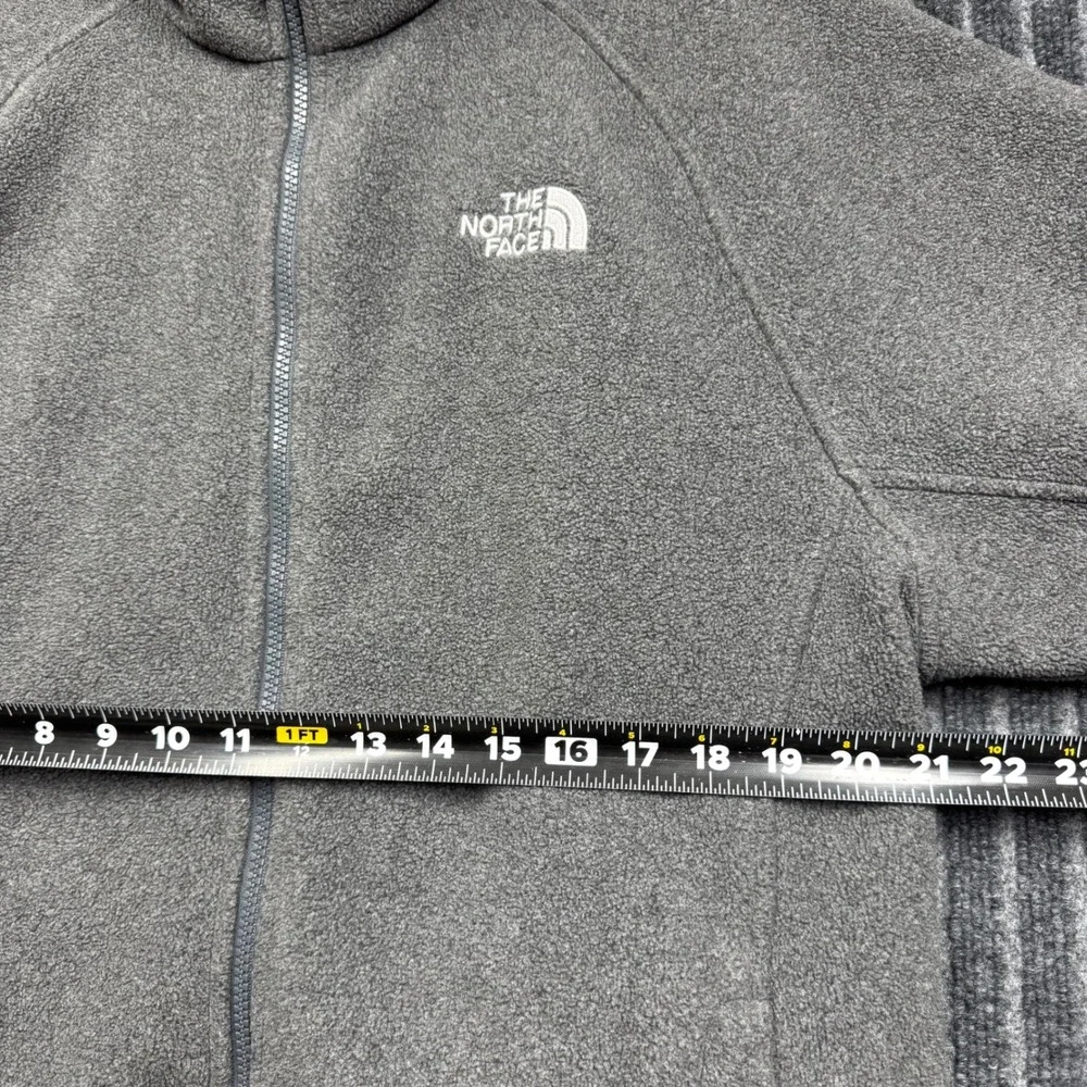 The North Face Fleece Jacket Large Gray Excellent Full Zip Mock Neck (2307)